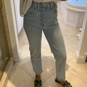 RE/DONE Light Wash Straight Leg Jean